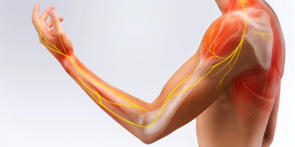 Pain and numbness in the fingers indicate damage to the ligaments due to ankylosing spondylitis